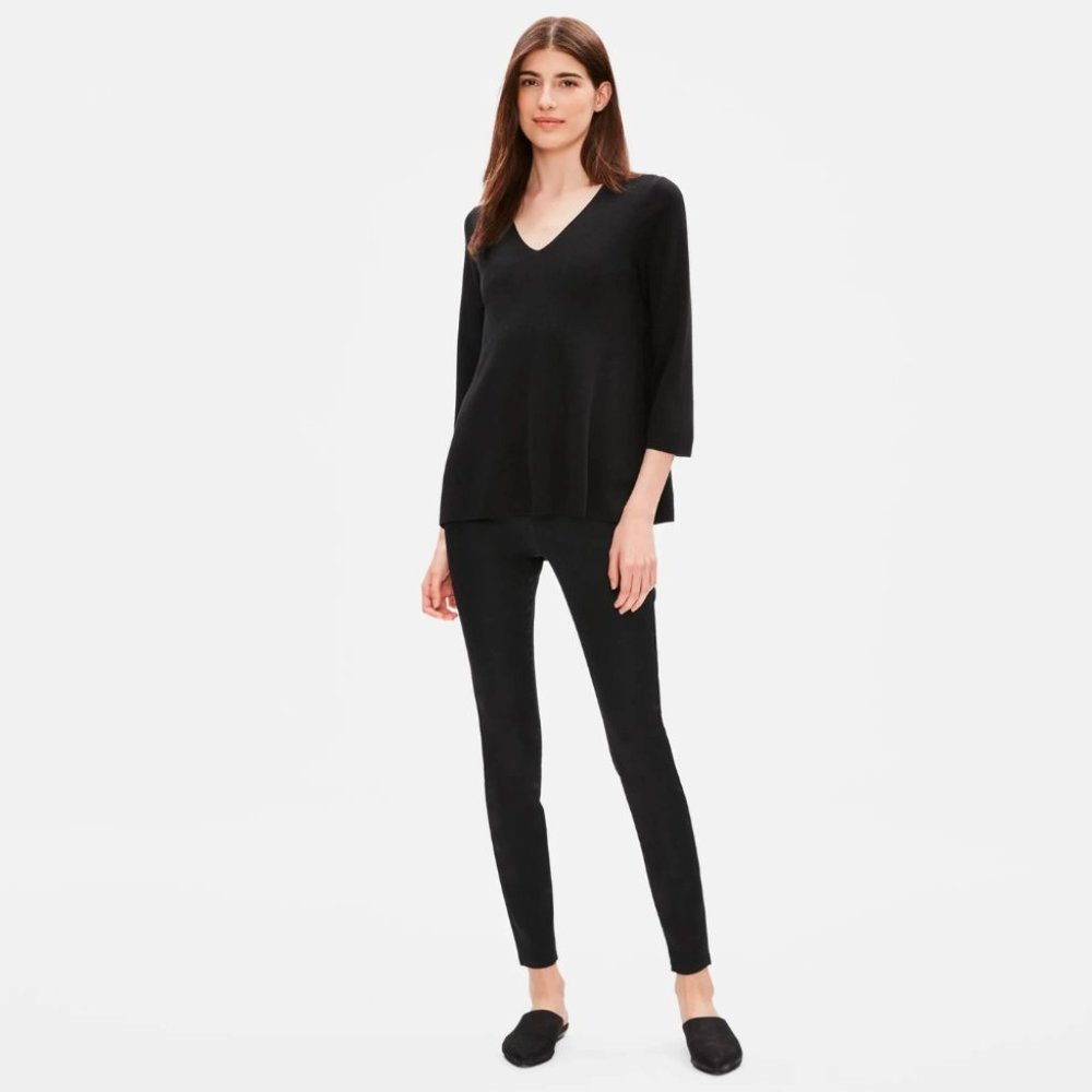 Eileen Fisher | Black Jean Legging Cotton Blend | Size 2